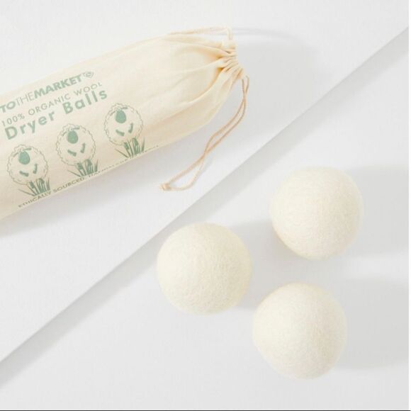 *FABFITFUN* TO THE MARKET Organic Wool Dryer Balls - Set Of 3 - Picture 2 of 5